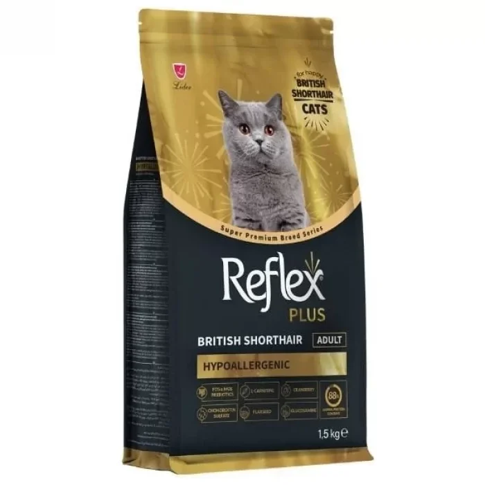 Reflex Plus British Shorthair Tavuklu ve Kızılcıklı Yetişkin Kedi Maması 1.5 Kg