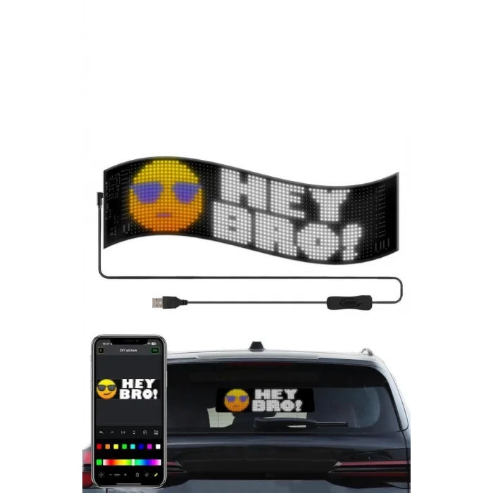 Rp937 Led Matrix Panel 16x64cm Telefon Kontrollü Kayar Led Animasyon Aydınlatma