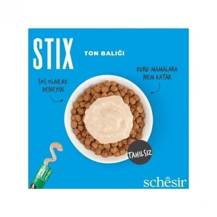 Schesir Cat Stick Ton Balıklı Sıvı Kedi Ödül Maması 6x15 Gr