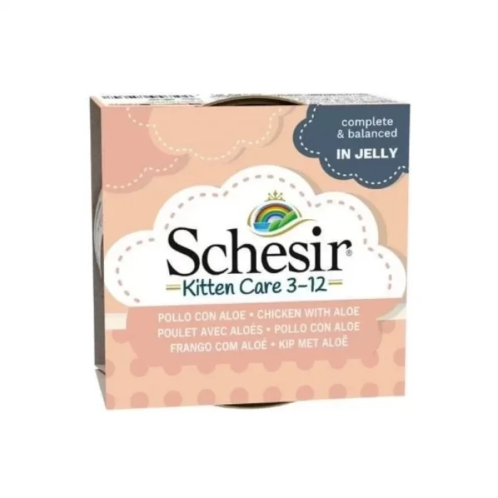 Schesir Kitten Tavuk ve Aloeveralı Yavru Konserve Kedi Maması 85 Gr