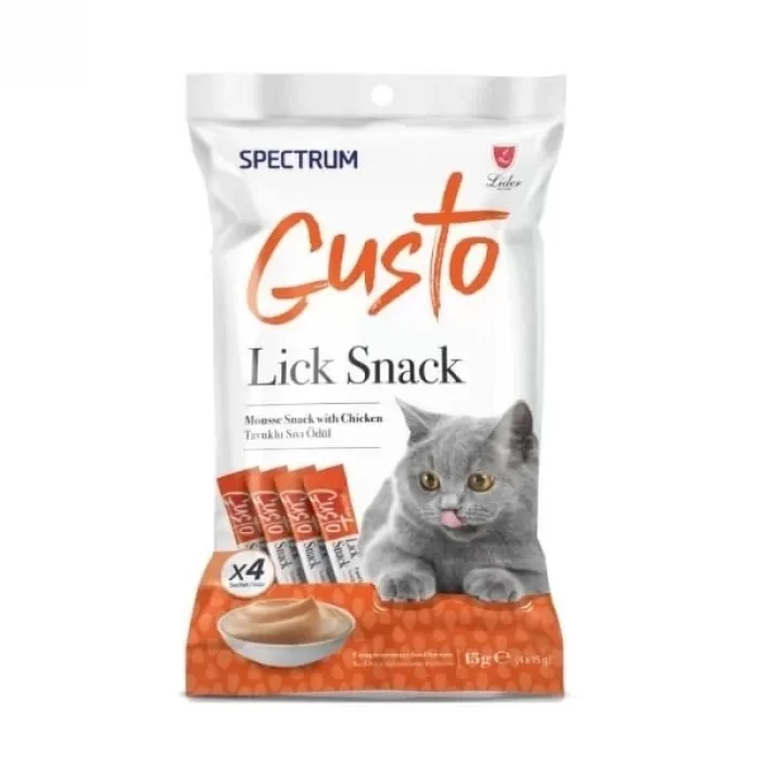 Spectrum Gusto Lick Snack Tavuklu Sıvı Kedi Ödül Maması 15 Gr 4 Adet
