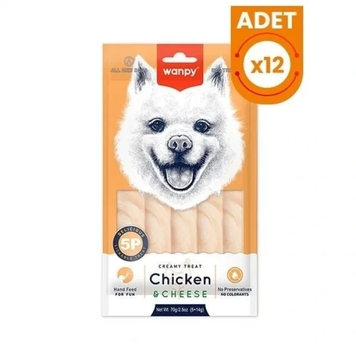 Wanpy Krema Tavuklu ve Peynirli Sıvı Köpek Ödülü 5x14 Gr