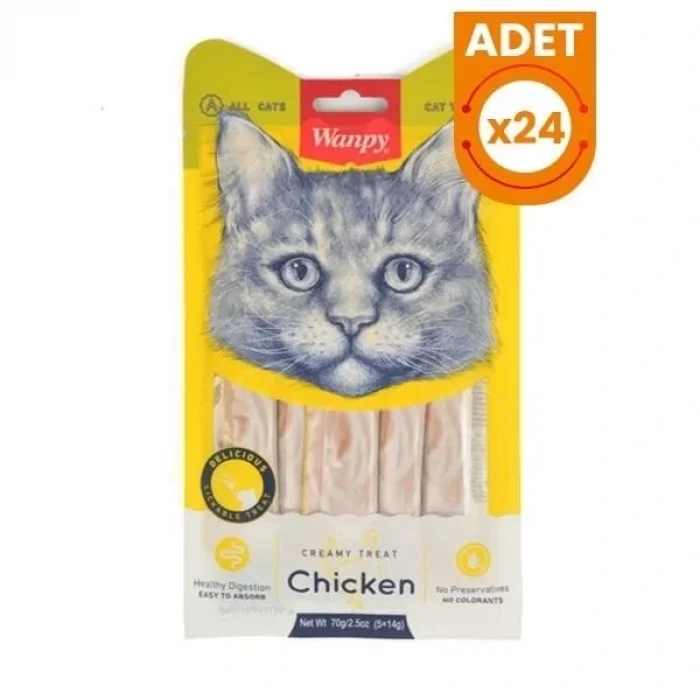 Wanpy Tavuklu Sıvı Kedi Ödül Maması 5x14 Gr