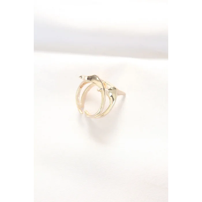 Yıldız Model Gold Renk Ayarlanabilir Yüzük