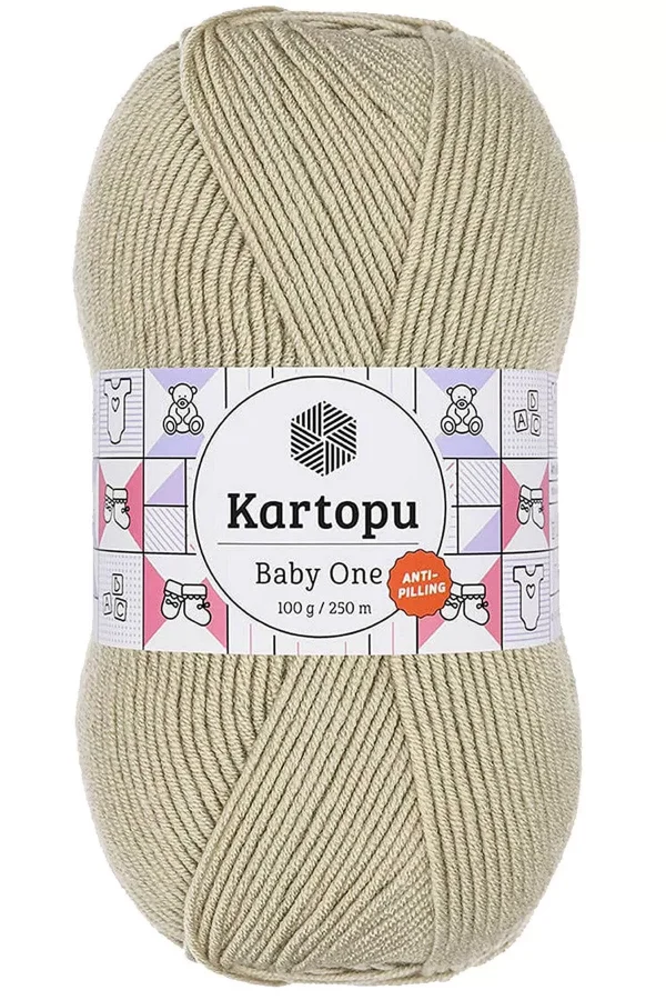 1 Adet Baby One Tüylenmeyen El Örgü İpi Yünü Bej K861