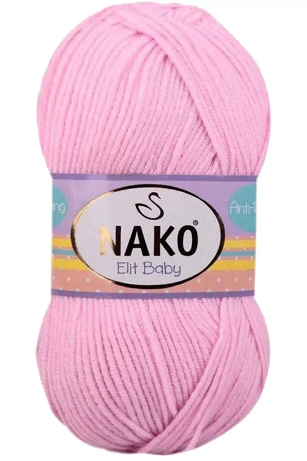 1 Adet Elite Baby El Örgü İpi Tüylenmeyen Bebek Yünü Açık Pembe 6936