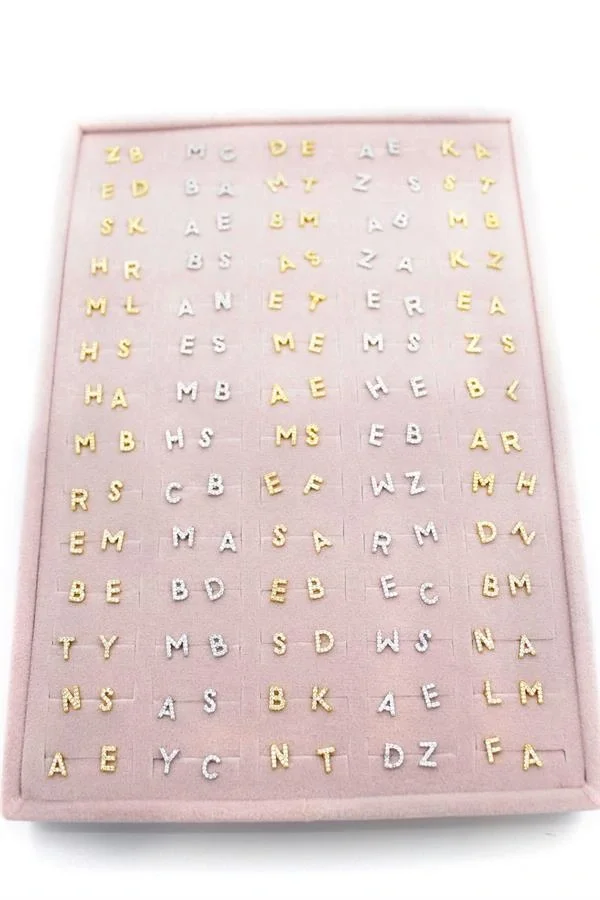 140lı Standlı Harf Tragus Küpe - ÇOK RENKLİ