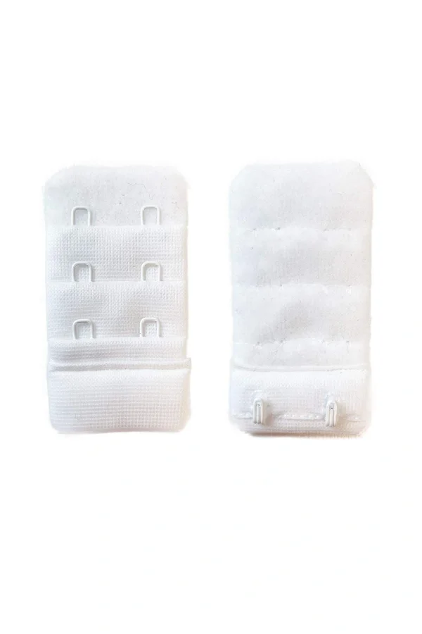 2 Adet Agraf Sütyen Uzatma Kopçası 3 Sıra / 2 Kanca  Beyaz