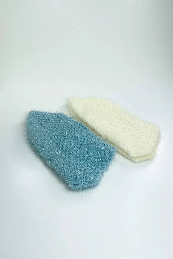 2 Çift El Örgüsü Kışlık Şık Kadın Yün Patik Set 4