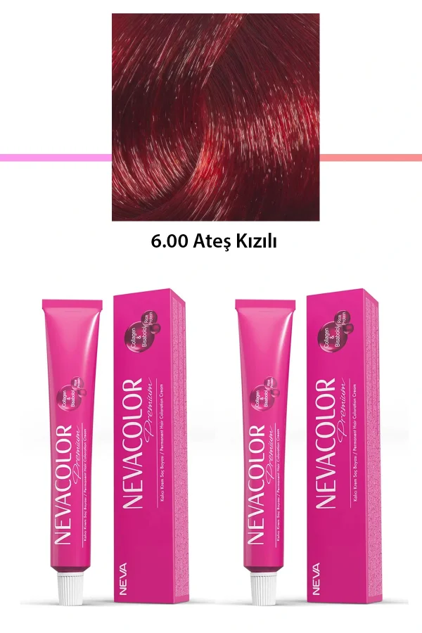 2 li Set Premium 6.00 Ateş Kızılı - Kalıcı Krem Saç Boyası 2 X 50 g Tüp