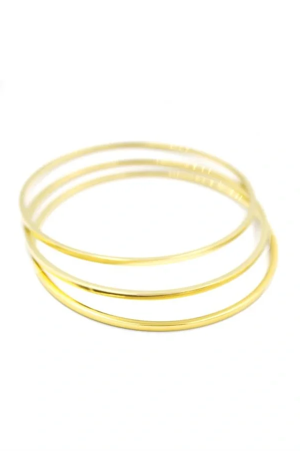 3lü Ajda Bilezik - 60mm - Altın