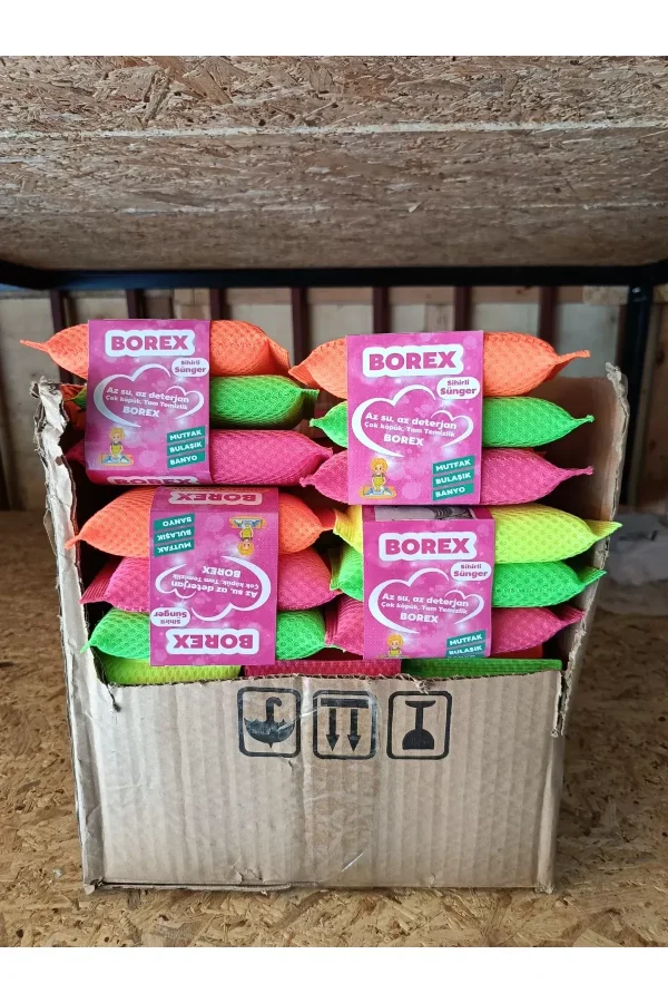 3lü Borex Sihirli Sünger Renkli Bulaşık Süngeri Royaleks-67688