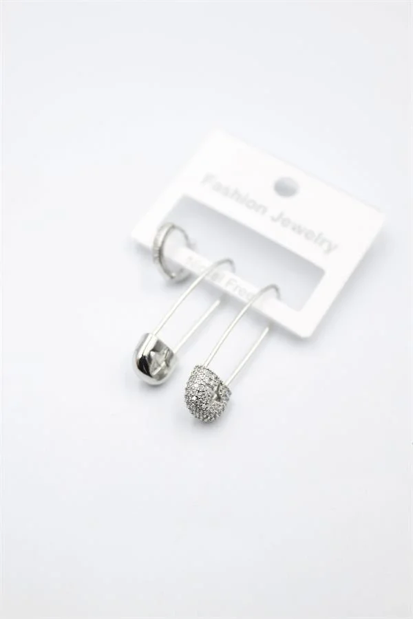 3lü Filkete Küpe - Gümüş