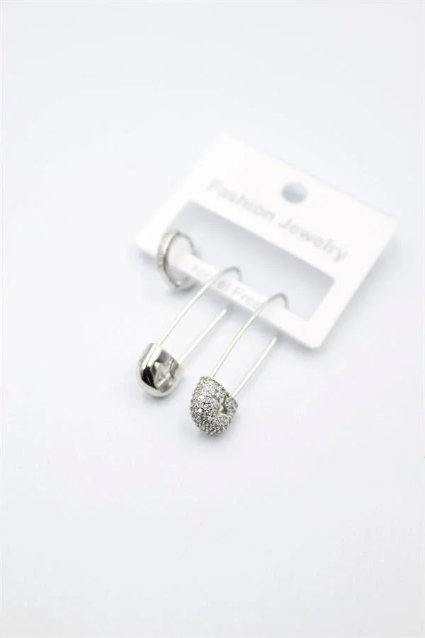 3lü Filkete Küpe - Gümüş