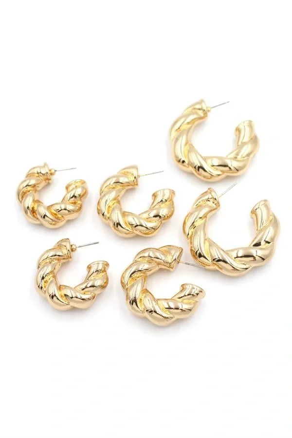 3lü Halka Küpe - Altın