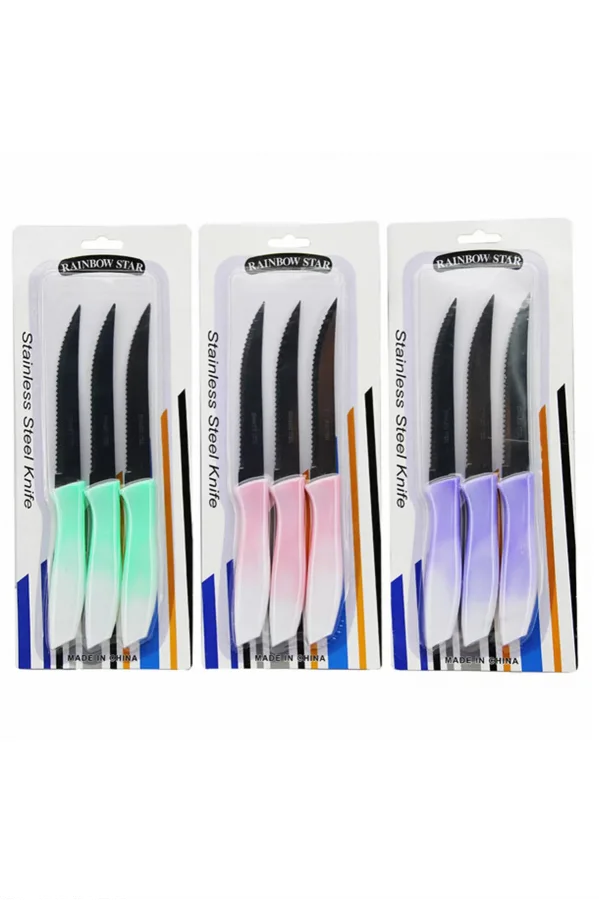 3lü Tırtıklı Meyve Bıçağı 1 Adet Royaleks-CLKN-1869