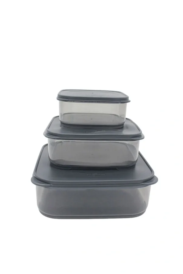 3lü Yatay Füme Renk Saklama Kabı Viva-0X258