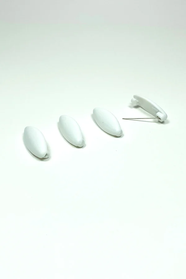 4 Adet Plastik Çengelli Eşarp Ve Şal İğnesi Beyaz 4 cm