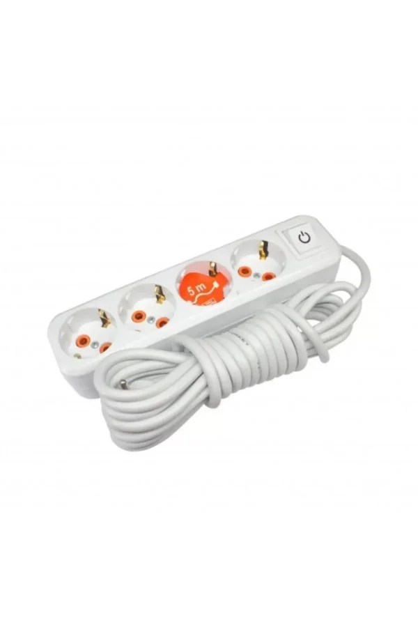 4lü Anahtarlı Topraklı Grup Priz 5mt Royaleks-AST-A405