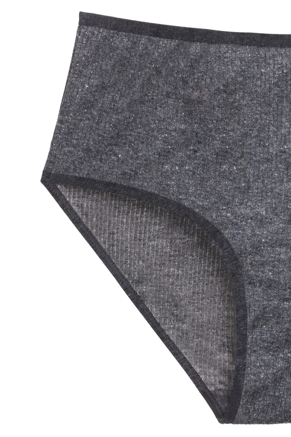 4lü Yeni Seri Renkli Yüksek Bel Fitilli Ribana Bato Külot Turquaz Gri