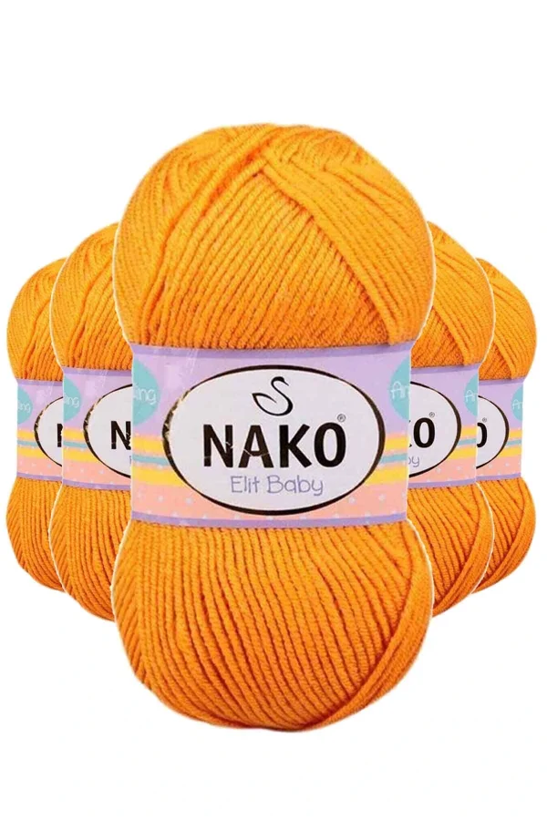 5 Adet Elite Baby El Örgü İpi Tüylenmeyen Bebek Yünü Portakal Kabuğu 4038