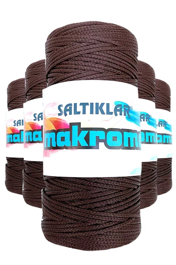5 Adet Polyester Makrome İpi 2070 Kahve 100 gr