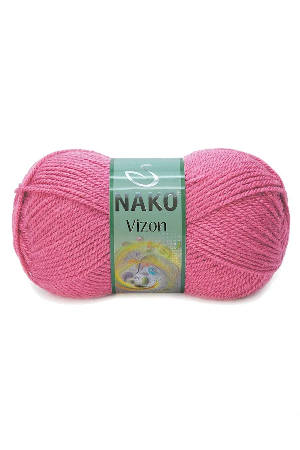 5 Adet Vizon Premium Akrilik El Örgü İpi Yünü Renk No:180 Kuru Gül