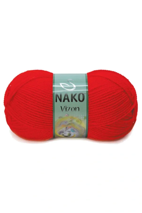 5 Adet Vizon Premium Akrilik El Örgü İpi Yünü Renk No:207 Alev Kırmızı