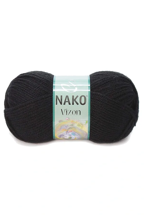 5 Adet Vizon Premium Akrilik El Örgü İpi Yünü Renk No:217 Siyah