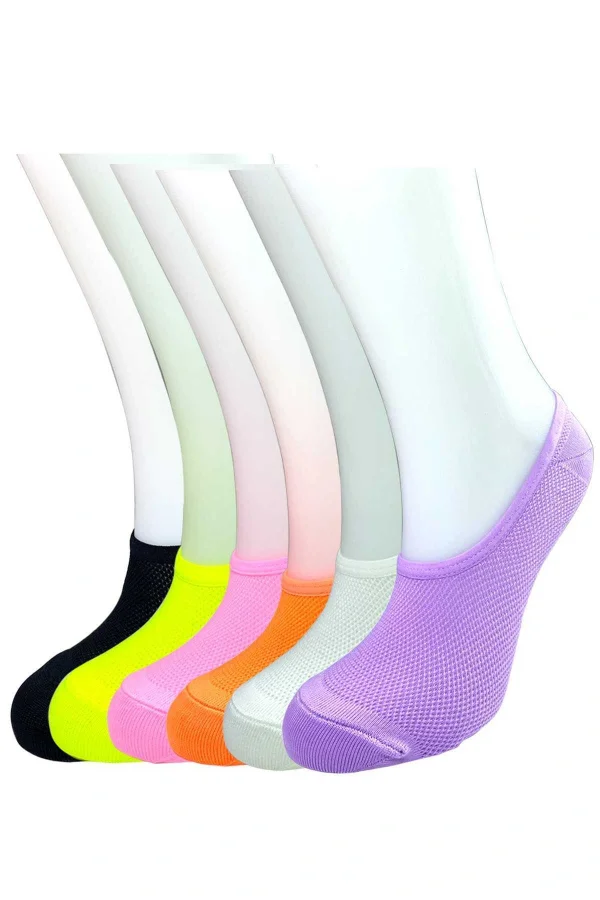 6 Adet Canlı Renk Kadın Spor Babet Çorap