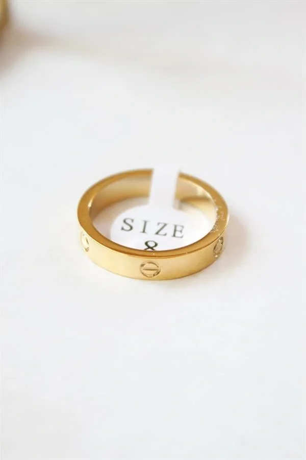 6lı Crt Model İnce Alyans Yüzük Seti - Altın