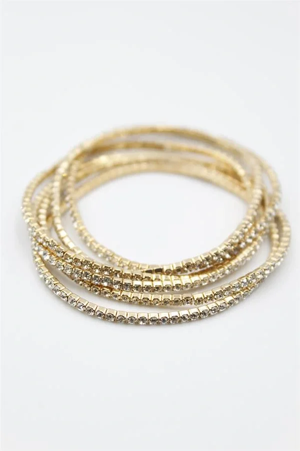 6lı Lastikli Bileklik - Altın