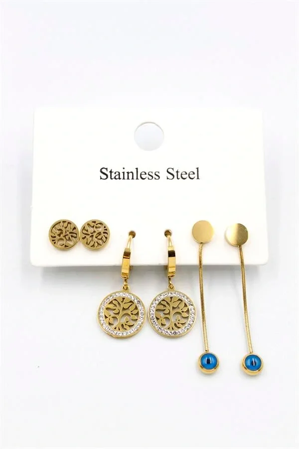 6lı Set Küpe - Altın