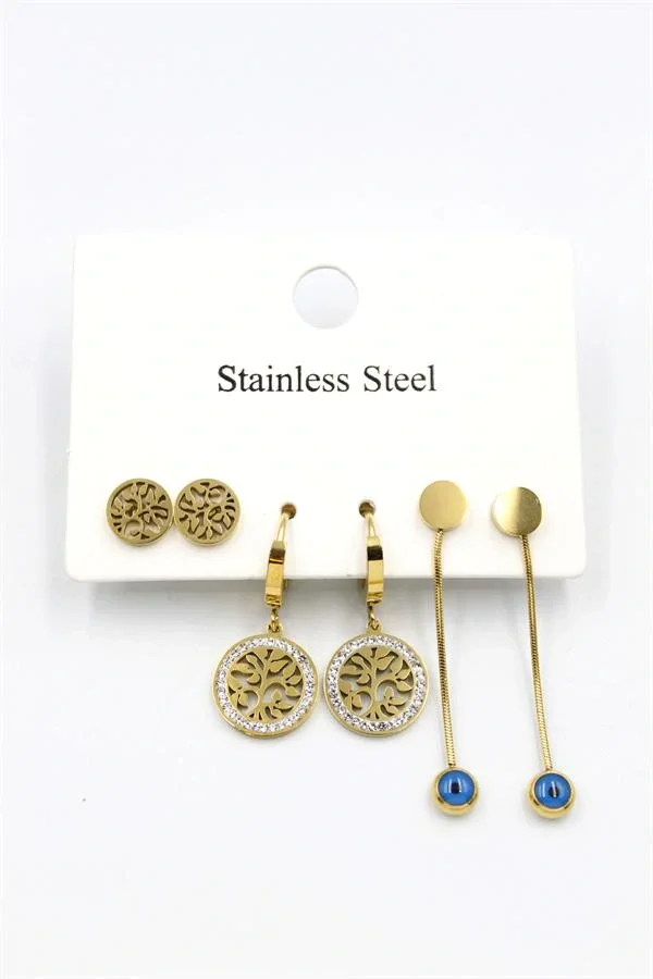 6lı Set Küpe - Altın