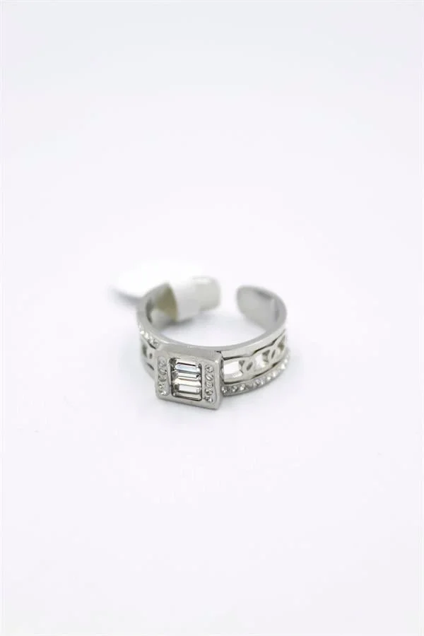 6lı Taşlı Baget Yüzük - Gümüş