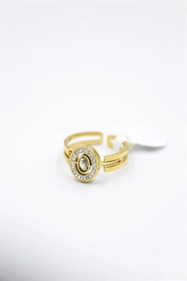 6lı Yuvarlak Taşlı Yüzük - Altın