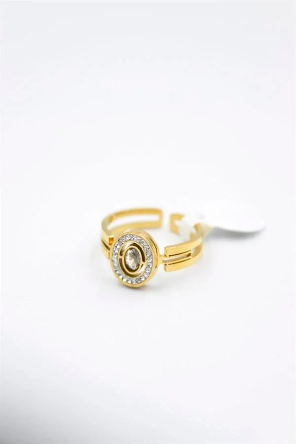 6lı Yuvarlak Taşlı Yüzük - Altın