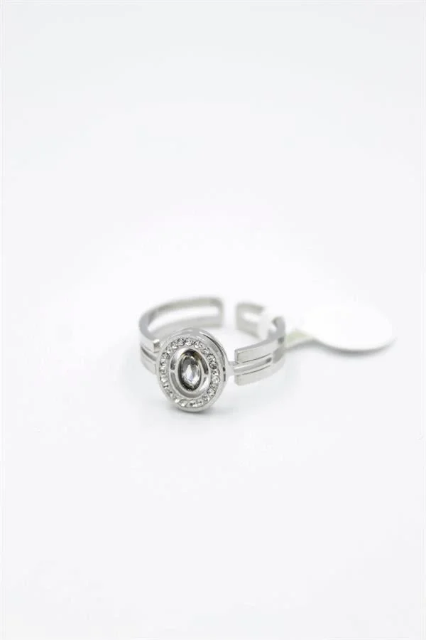 6lı Yuvarlak Taşlı Yüzük - Gümüş