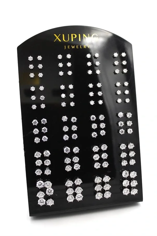 60lı Zirkon Altıgen Tektaş Küpe - Gümüş