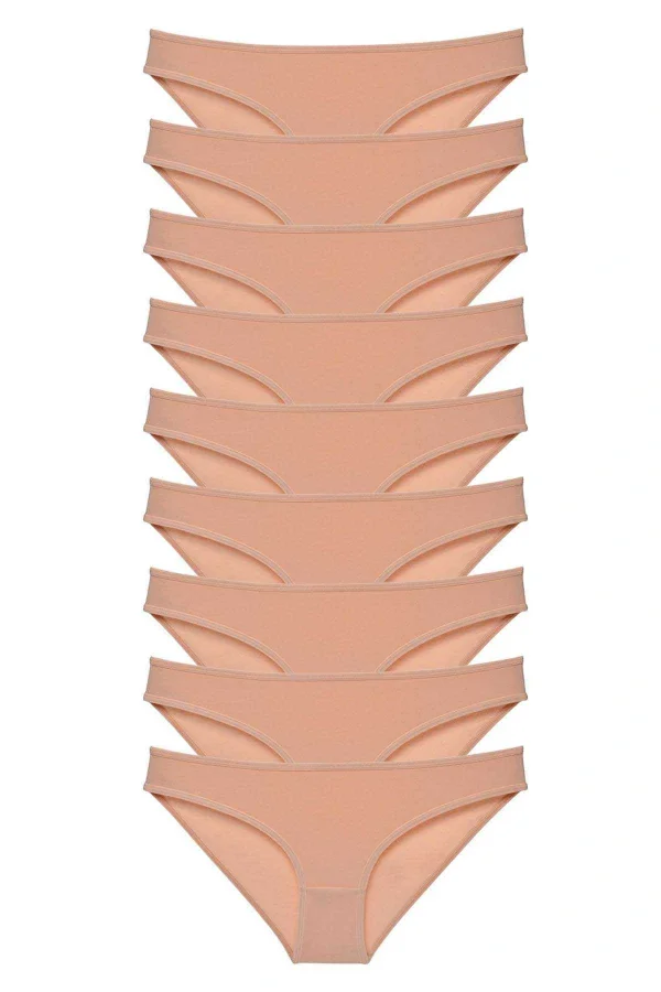 9 adet Süper Eko Set Likralı Kadın Slip Külot Ten