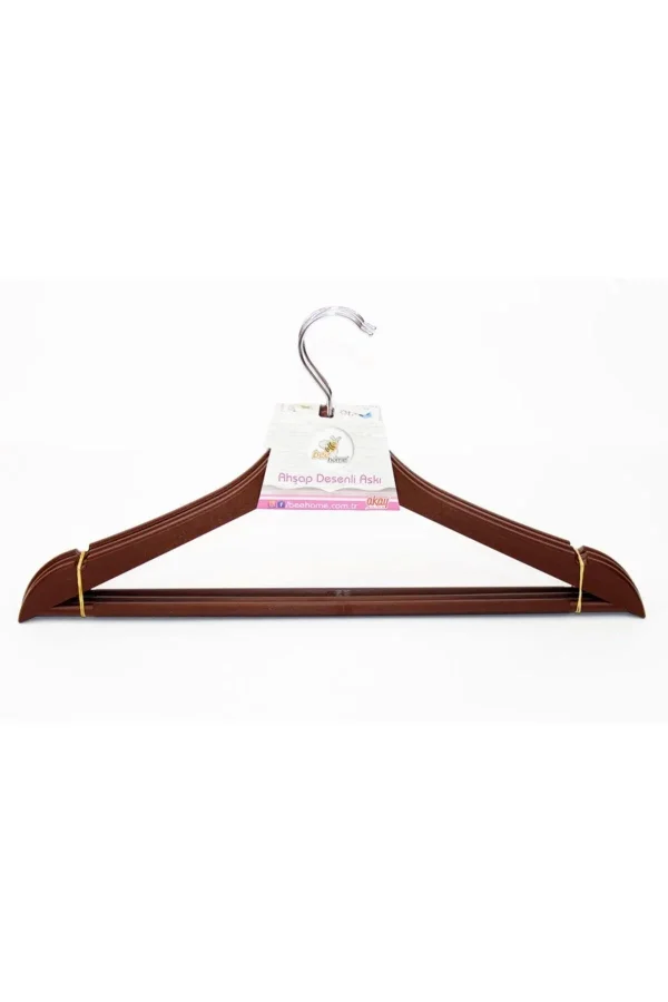 Ahşap Görünümlü Plastik Elbise Askısı 3 Lü Royaleks-AK439