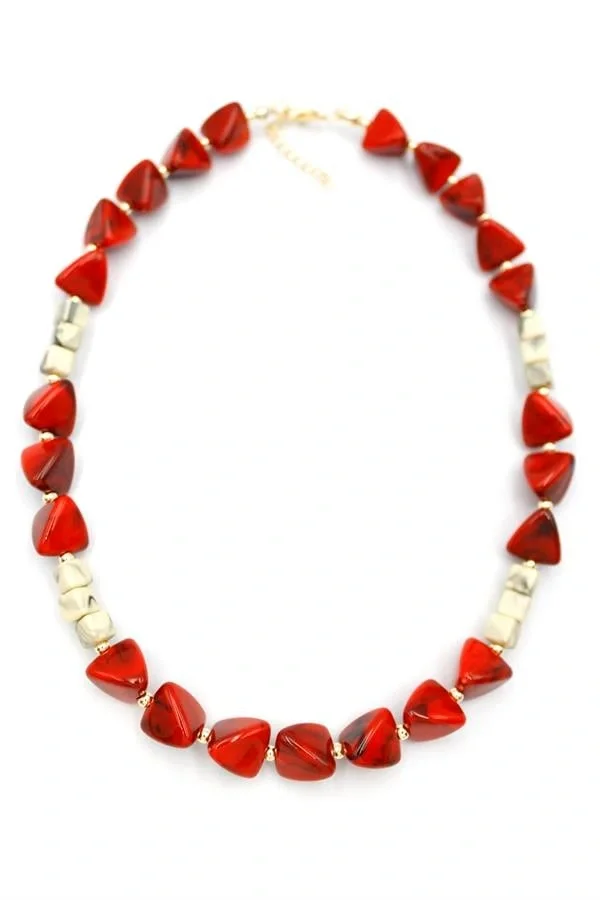 Akrilik Kolye - Kırmızı