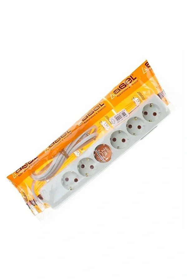 Asel 6Lı Topraklı Grup Priz 2mt