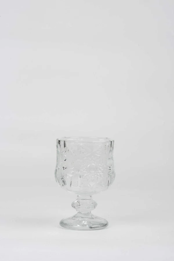 Ayaklı Kahve Yanı Bardağı Kristal Kesim Shot Bardak 7cm x 4 cm 6 Lı Set