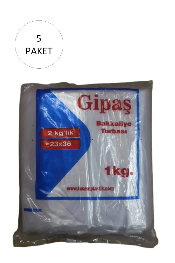 Bakkaliye Naylon Torba 2kg lık 23x36 cm 5 Paket (Takriben 1.300 Adet)