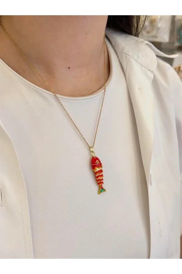 Balık Kolye - Kırmızı