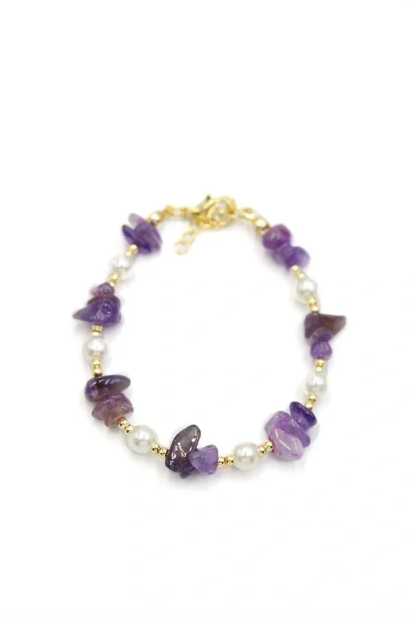 Boncuk Bileklik - Mor