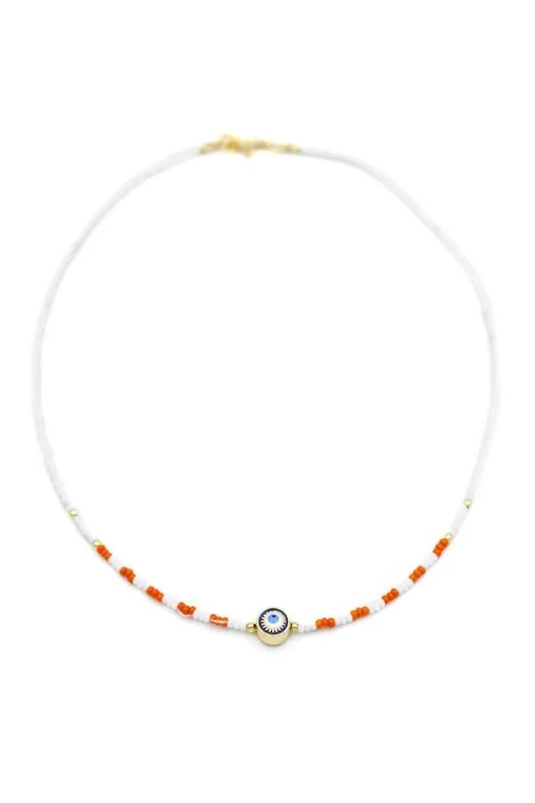 Boncuk Göz Kolye - Beyaz