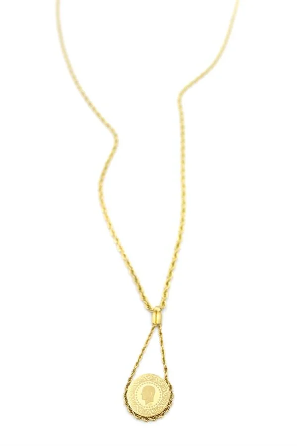Burgu Zincir Çeyrek Kolye - Altın