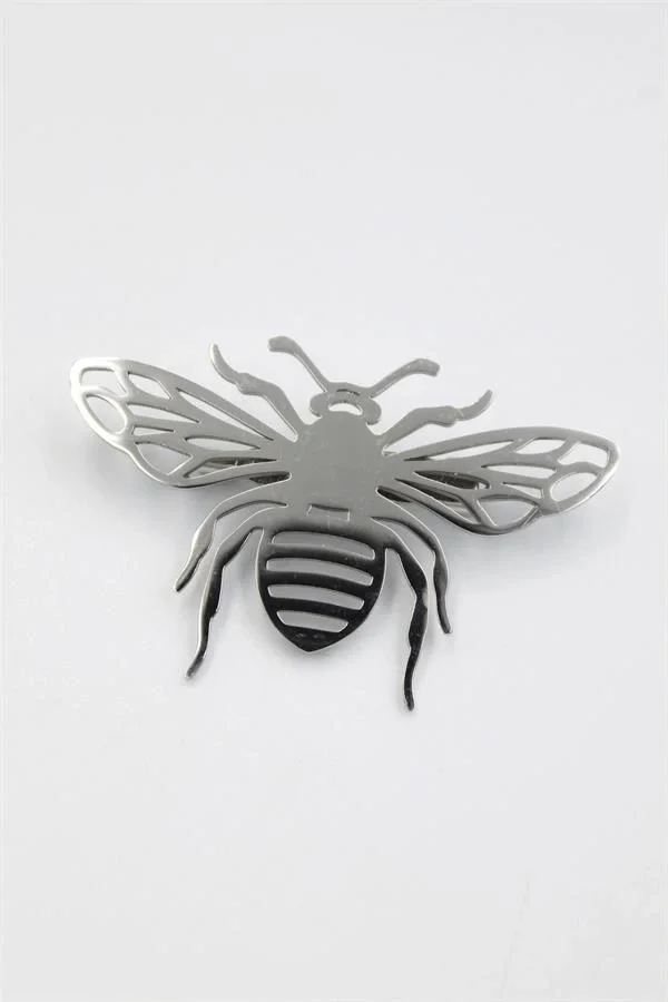 Çelik Arı Broş - Gümüş